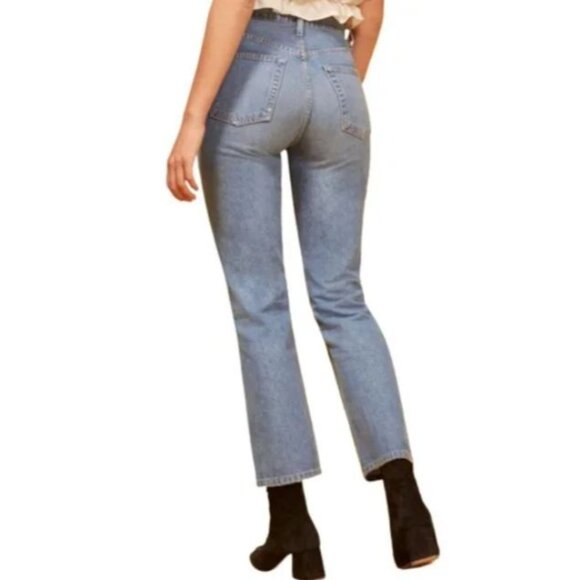 Reformation Cynthia High Waist Relaxed Jeans in Aegean Wash Size 25 - Picture 3 of 11